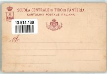 Corsi Complementari 1899 Scuola Centrale di Tiro di Fanteria Wappen Militär Italien Lithographie