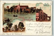 39619 O3552 Arendsee Altmark 1900 Lithographie Klosterkirche Landw. Schule Marktplatz Kriegerdenkmal