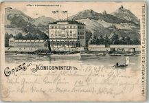 53639 W5330 Königswinter 1898 Lithographie Hotel Europäischer Hof Rhein