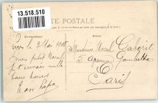 69000 Lyon 1908 Foto AK Ziege Karren Kutsche Place Bellecour Briefmarke Bildseite