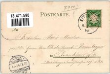 97318 W8710 Kitzingen 1899 Lithographie von Deuster`sches Schlösschen Rathaus