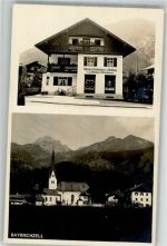 83727 W8163 Bayrischzell Foto AK Bäckerei Elschorer Pfarrkirche St. Margareth