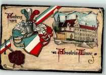 W8450 Amberg , Oberpf Gymnasium Georgskirche Studentenwappen 1912
