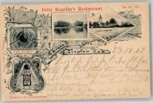 10115 O1193 Treptow 1902 - Gasthaus Fritz Regelin Spree Ruderboot 6er mit Steuermann Unter der Spree Einfahrt Untergrundbahn