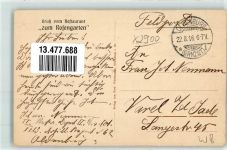26121 W2900 Oldenburg 1916 - Gasthaus Rosengarten Fahrrad