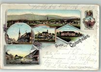 94486 W8353 Osterhofen , Niederbay 1898 Lithographie Stadtwappen Engel Stadtplatz Kloster Damenstift Krankenhaus