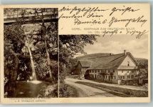 79761 W7890 Aispel Foto AK Haselbacherwasserfall Gasthaus zum Deutschen Adler