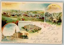 09468 O9307 Geyer 1901 Lithographie Marktplatz Gemeinde Beamtenschule Bürgerschule