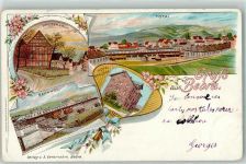 36179 W6440 Bebra 1898 Lithographie Breitenbach Bahnhof Eisenbahn Hotel Schlüter