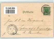 17419 O2252 Seebad Ahlbeck 1897 Lithographie Anker Bade-Büro Friedhof Kirche Fischerboot Fischer