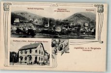 64342 W6104 Seeheim-Jugenheim - Schloß Heiligenberg Mausoleum Melibokus Gasthaus zum Adler Bahnpost Frankfurt