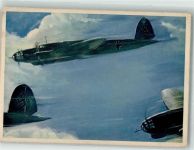 Kampfflugzeuge mit Hakenkreuz Flugwesen WK II Künstlerkarte