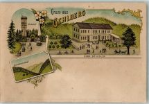 98559 O6054 Gehlberg Lithographie Bettelmannskopf Schneekopf Gasthaus zum Hirschen