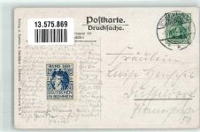 Bundeskarte Nr. 9 Rückseite Vignette Bund der Deutschen in Böhmen 1911