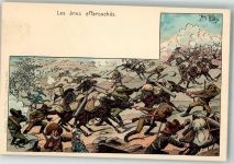 Les anes aeffarouches , Die verängstigten Esel Buren 1900 Lithographie / Künstlerkarte