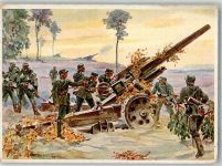 Schwere Feldhaubitze der Wehrmacht Artillerie WK II 1941 Künstlerkarte