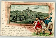 76131 W7500 Durlach 1903 Prägedruck Mauerblick Kinder Thurmberg Burganlage