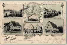 90537 W8501 Feucht 1899 - Fabrik & Fahrrad-Lager Herz Gasthaus zur Krone Mech. Werkstätte Eiskeller