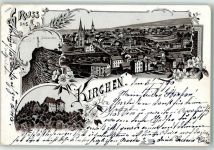 57548 W5242 Kirchen Sieg 1899 Lithographie Druidenstein Burg Freusburg