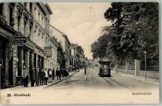 41061 W4050 Mönchengladbach 1906 - Krefelderstraße Straßenbahn Photographie-Handlung Gebr. Kremer