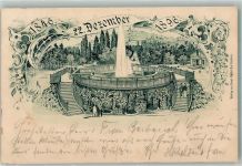 61231 W6350 Bad Nauheim 1908 Lithographie 50 Jahrfeier 22. Dez. 1896 Großer Sprudel