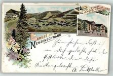 79837 W7821 Menzenschwand 1898 Lithographie Schwarzwaldhaus Hotel zum Adler