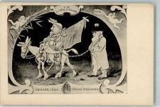 Karikatur Eduard v. England als Cesar und President Krüger in Ketten gelegt Buren 1902 Künstlerkarte