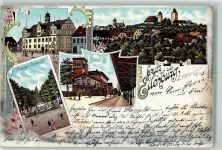 04838 O7280 Eilenburg 1903 Lithographie Rathaus Kriegerdenkmal Bahnhof