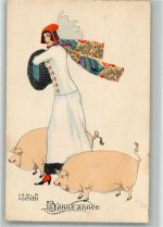 WW Bonne Annee Schwein B.K.W.I. Serie 2936-3 Koehler, Mela BOAKC