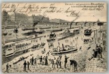 01067 O8000 Dresden 1904 - Wieder aufgenommer Elbschiffverkehr Tiefster Elb-Wasserstand 1904 Photograph