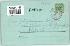 19309 O2805 Lenzen Elbe 1898 Lithographie / Mondschein StumpferTurm Dorfkirche Die Burg