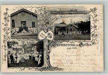 99867 O5800 Gotha , Thür 1904 BOAKC Turnverein Turner Wappen Gut Heil! Eichenlaub