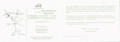 38179 W3301 Hülperode KEINE AK Hotel Gasthaus Altes Zollhaus Innen-und Aussenansicht Klappkarte