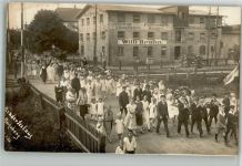 24326 W2323 Ascheberg Holstein BOAKC Geschäft Willi Bruhn Futterstoffe Getreide Kinderfestzug Foto Johann Alt Foto AK