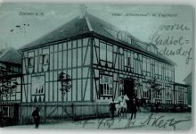 38723 W3370 Seesen , Harz 1912 Foto AK Hotel Wilhelmsbad Pferde Schimmel