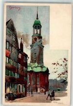W2000 Hamburg Michaelis Kirche Velten Verlag AK Kley, H. 1900 Lithographie