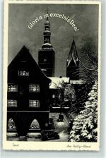 59494 W4770 Soest , Westf - Kirche St. Peter Heilig-Abend Winter Emailleschild Gloria in excelsis Deo
