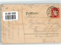 84503 W8262 Altötting 1908 Gebrauchsspuren Lithographie Hotel Post Kapellenplatz