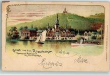 10115 O1199 Köpenick 1902 Lithographie Müggelbergen Gasthaus Marienlust Ausflugsschiff