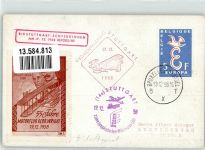 55 Jahre Motorflug Gebr. Wright Gedächtnisflug Stempel Flugwesenpionier 1958 Gebrauchsspuren