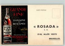 Brüssel Bruxelles Grande Fine Rosada Bestellkarte AK Alkoholwerbung
