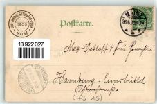 55116 W6500 Mainz a Rhein 1901 Lithographie Gutenbergfeier Johann Gensfleisch von Gutenberg Dampfer