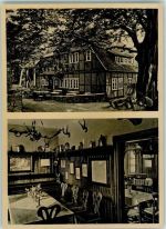 29646 W3045 Wilsede , Kr Soltau - Gasthaus zum Heidemuseum Gaststube Nebenzimmer Gartenterrasse