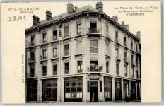 73000 Chambery 1912 - la Place de l`Hotel de Ville le Comptoir National d`escompte