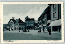 79650 W7860 Schopfheim Foto AK Beim Rathaus Fahrrad Geschäft