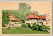79856 W7824 Posthalde Künstlerkarte Pension sign. KN