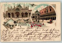 30100 Venezia 1897 Lithographie Piazza del Doge San Marco Carl Künzli Zürich Dep. No. 42