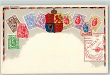 Ottmar Zieher Briefmarkenabbildung Wappen Orange River Colony Motiv Südafrika Lithographie