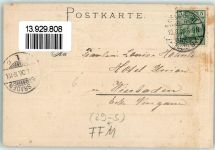 60308 W6000 Frankfurt am Main 1900 Prägedruck Dom Wappen Krone Adler Schwarz-Weiß-Rot Blau