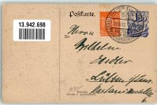 W1000 Berlin, unsortiert Postwertzeichen Ausstellung 1922 Brieftaube Sonderstempel Privatganzsache